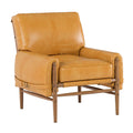 Nordic modern designer single sofa chair for home living room, villa, small apartment - italian style genuine leather leisure chair