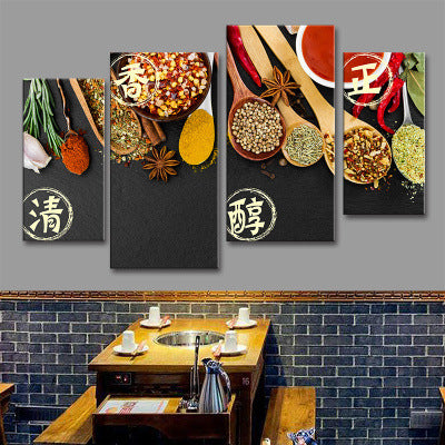Hotel decorative painting hot pot restaurant box hanging painting creative restaurant barbecue shop seasoning wall background mural