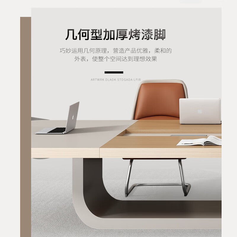 Saint-li conference table set - oval table with chairs for meetings, negotiations, training, and large office spaces