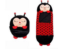Kids' sleeping bag - foldable anti-kick quilt, children's sleeping bag with cartoon animal design and pillow
