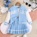 new european and american style preppy girl's outfit set