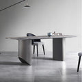 Luxury italian imported high-end dining table - modern minimalist rectangular alpine mountain rock slab dining table