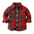 New spring/autumn boys' plaid shirt, preppy style cotton top, kids' plaid shirt, long-sleeved shirt for boys and girls