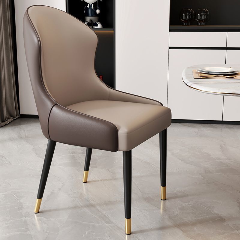 Dining chair - modern minimalist home restaurant chair, comfortable backrest, iron art dining table chair, nordic light luxury hotel chair
