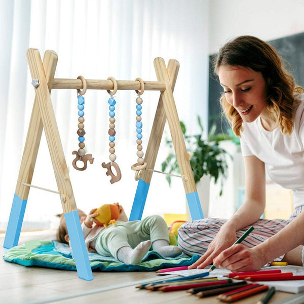 Baby Fitness Rack Baby Newborn Exercise Rack Boys and Girls Activity Solid Wood Rack Educational Toys Fitness Rack