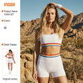 European and american  high-waisted yoga outfit set - breathable workout shorts, stylish three-quarter length pilates fitness apparel for women