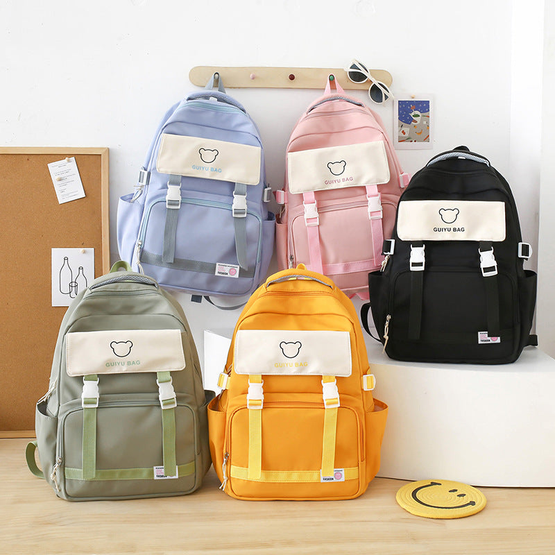 New large-capacity backpack for junior and high school students, foreign style Korean version, trendy backpack, light and casual student schoolbag