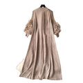 High-end elegancedress female niche light mature style stereo flower looseslimming look drape age-reducing fashion style long skirt