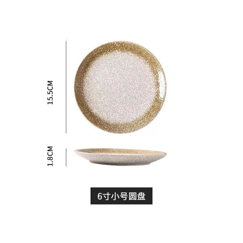 Japanese-style influencer dinner plates restaurant tableware commercial steak plates creative flat plates household dinner plates unique snack dishes