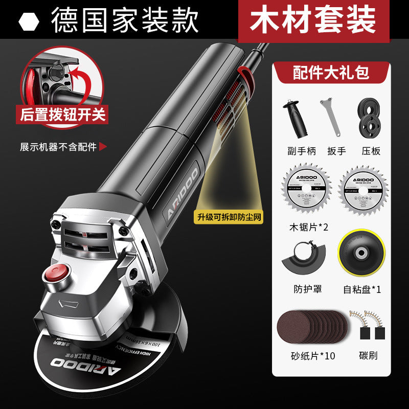 Airidun Angle Grinder Multifunctional Household Grinder Electric Hand Grinding Cutting Machine Handheld Polishing Machine
