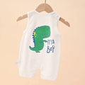 Baby boy summer thin cute cartoon wide shoulder jumpsuit infant sleeveless sports style outing trendy clothes