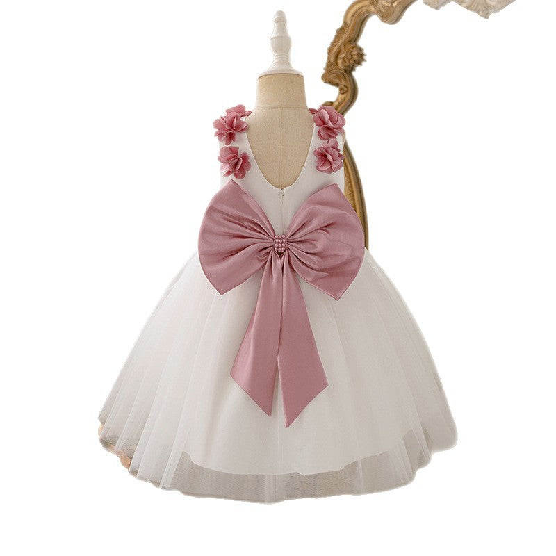 new arrivalgirl piano performance dress butterfly baby girl birthday one-year-old dress backless spot wholesale