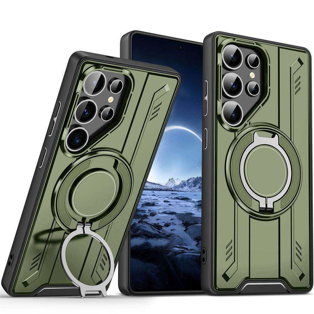 Suitable for samsung s26ultra lingsheng cross-border mecha mobile phone case a56 rotating magnetic bracket anti-fall protective cover