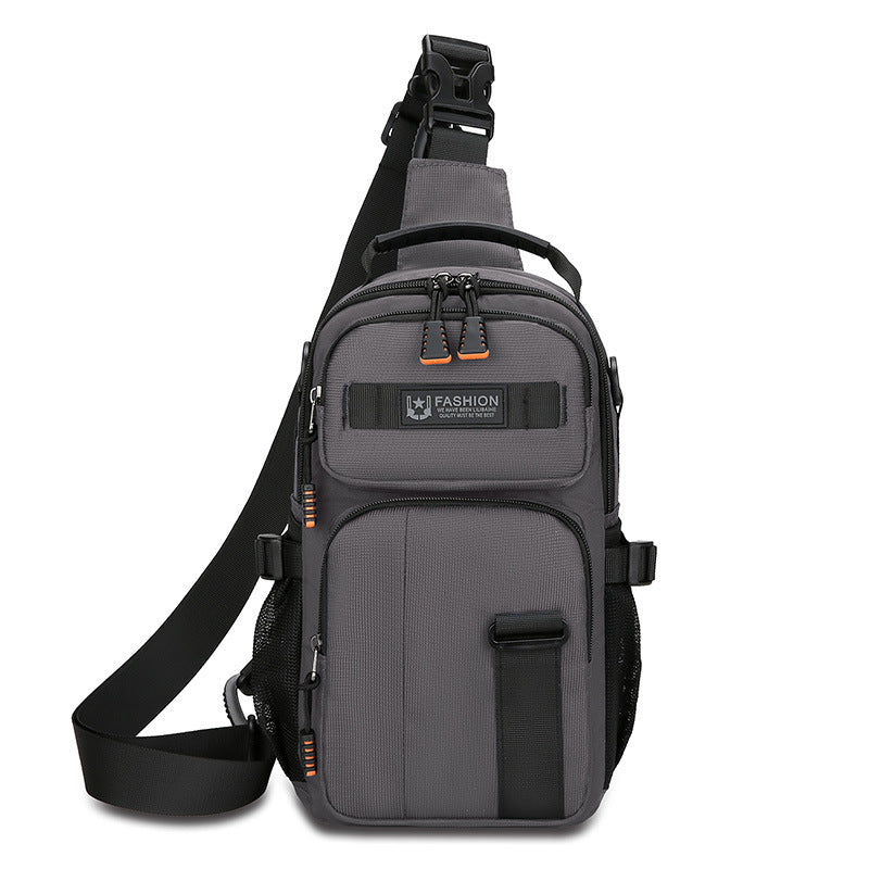 New Men's Casual Breast Bag Outdoor Sports Function Wind Personality Shoulder Crossbody Bag Large Capacity Portable Shoulder Bag