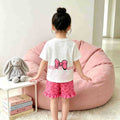 【matching family set】girls' sweet & girly pajamas - summer kids' loose-fit short sleeve & shorts set - stylish baby loungewear