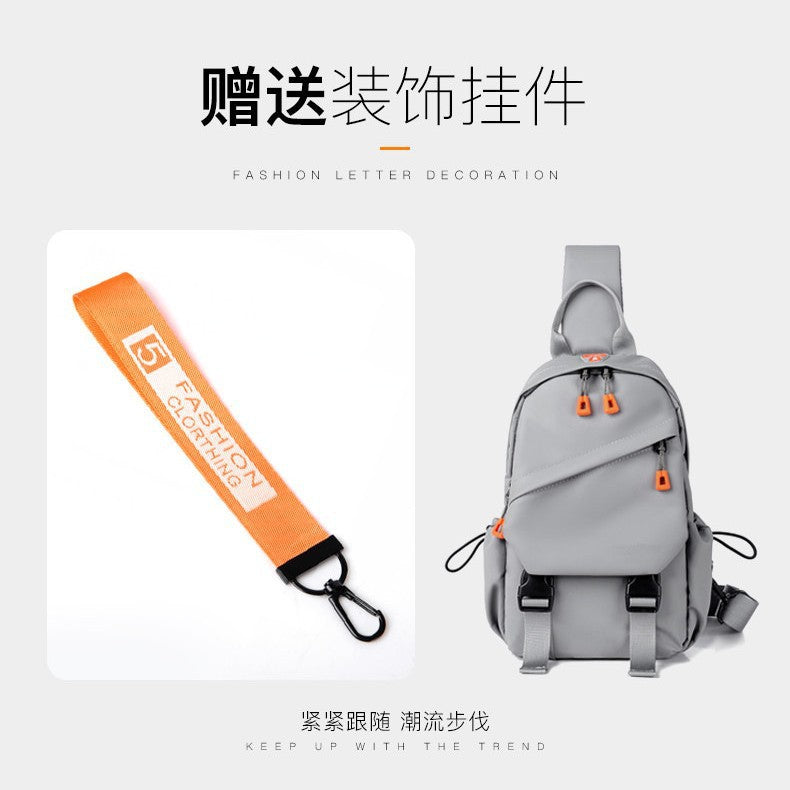 Breast bag, men's backpack, shoulder messenger bag, satchel bag, men's bag 2022 new boys' small casual trendy brand diagonal shoulder bag