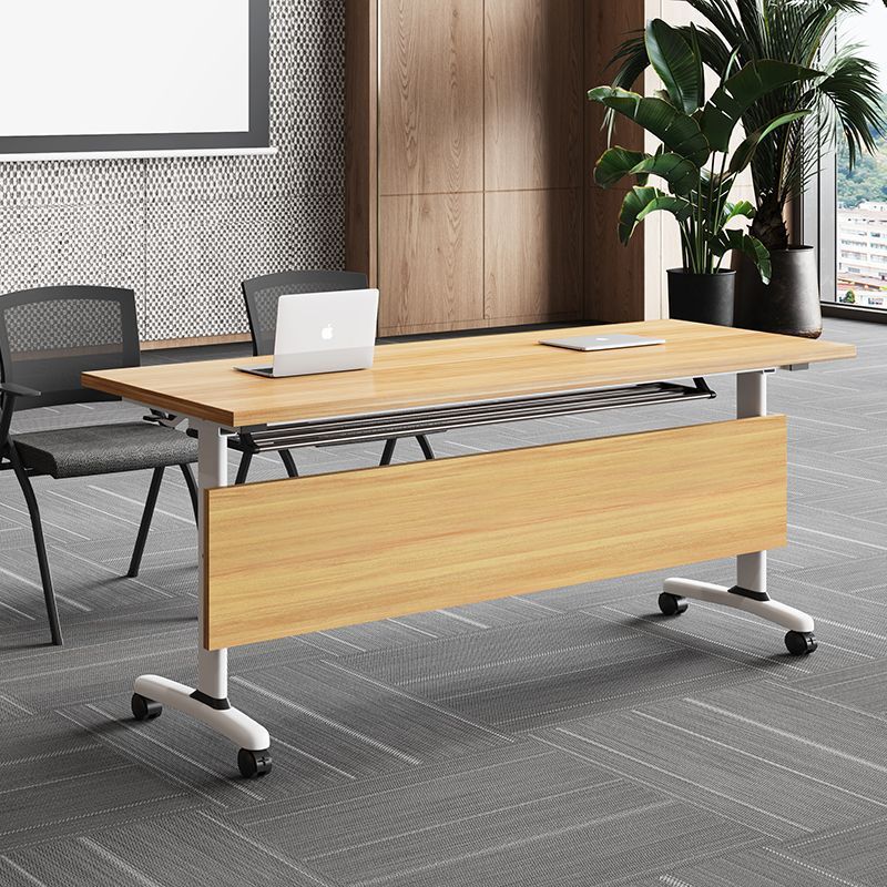 Mobile office desk strip table mechanism with wheels, splicing double educational desk, foldable conference table, training table and chair combination
