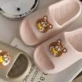 Rotate bear slippers women's eva thick solesummeroutwearcute indoor home bathroom non-slip deodorizing filter one-piece sandals