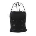 European and american women's clothing  summer new arrivals: spicy girl style fashionable halter top and slimming midi skirt set