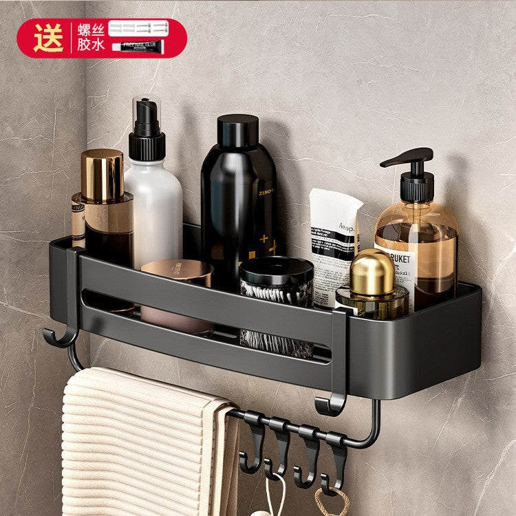 Bathroom black corner shelf, no punching, bathroom, washroom, bathroom, storage rack, tripod, corner storage rack