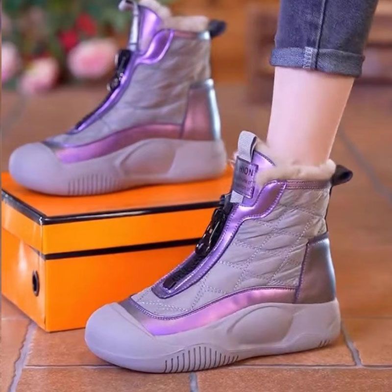 Snow boots women's winter velvet thickened waterproof and non-slip women's shoes new 2024 popular autumn and winter short boots cotton shoes