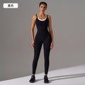 European and american cross-border fake two-piece suspender yoga suit one-piece sexy back lifting butt fitness jumpsuit women dlt015