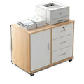 Under-desk file cabinet, wooden side cabinet with lock, office cabinet, printer drawer, storage cabinet, low cabinet