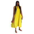 European and american cross-border women's clothing:  summer new arrival - elegant v-neck, loose fit, plus size, drawstring pocket, sleeveless dress