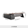 High-end, minimalist, and modern office desk and chair set. executive desk, manager's desk, lacquered finish, understated luxury, suitable for executive offices and boardrooms