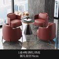 One table and four chairs in burgundy [round table 70*57]