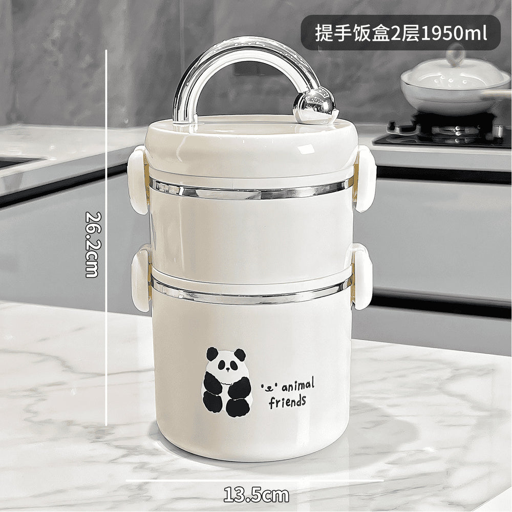 Insulated lunch box 304 stainless steel office workers can be heated in microwave lunch box students kids meal hot pot bowl