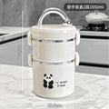 Insulated lunch box 304 stainless steel office workers can be heated in microwave lunch box students kids meal hot pot bowl