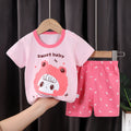 summer new arrival: 100% cotton kids' short-sleeve t-shirt and shorts set - korean style infant and toddler two-piece outfit