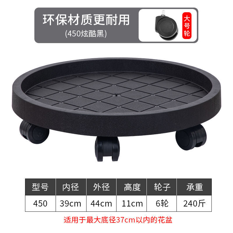 New arrivalmovable flower pot tray thickened with wheels flower pot bottom tray flower pot bottom tray water tray bottom plate flower stand