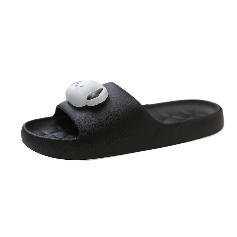2024 new women's summer cartoon puppy slippers - super comfortable, thick-soled, one-strap casual beach slides
