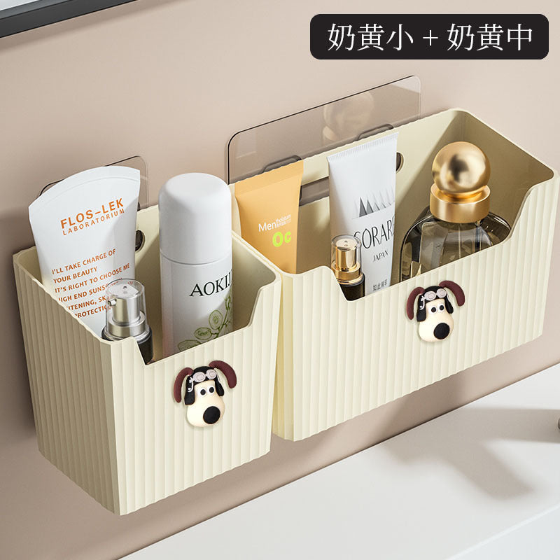 Wall-mounted disposable face towel storage box for bathroom vanity - soft cotton facial tissue & wipe organizer