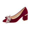 Chinese xiuhe wedding shoes for women 2024 new arrival wedding dress shoes thick heel non-tiring red engagement shoes bridal shoes