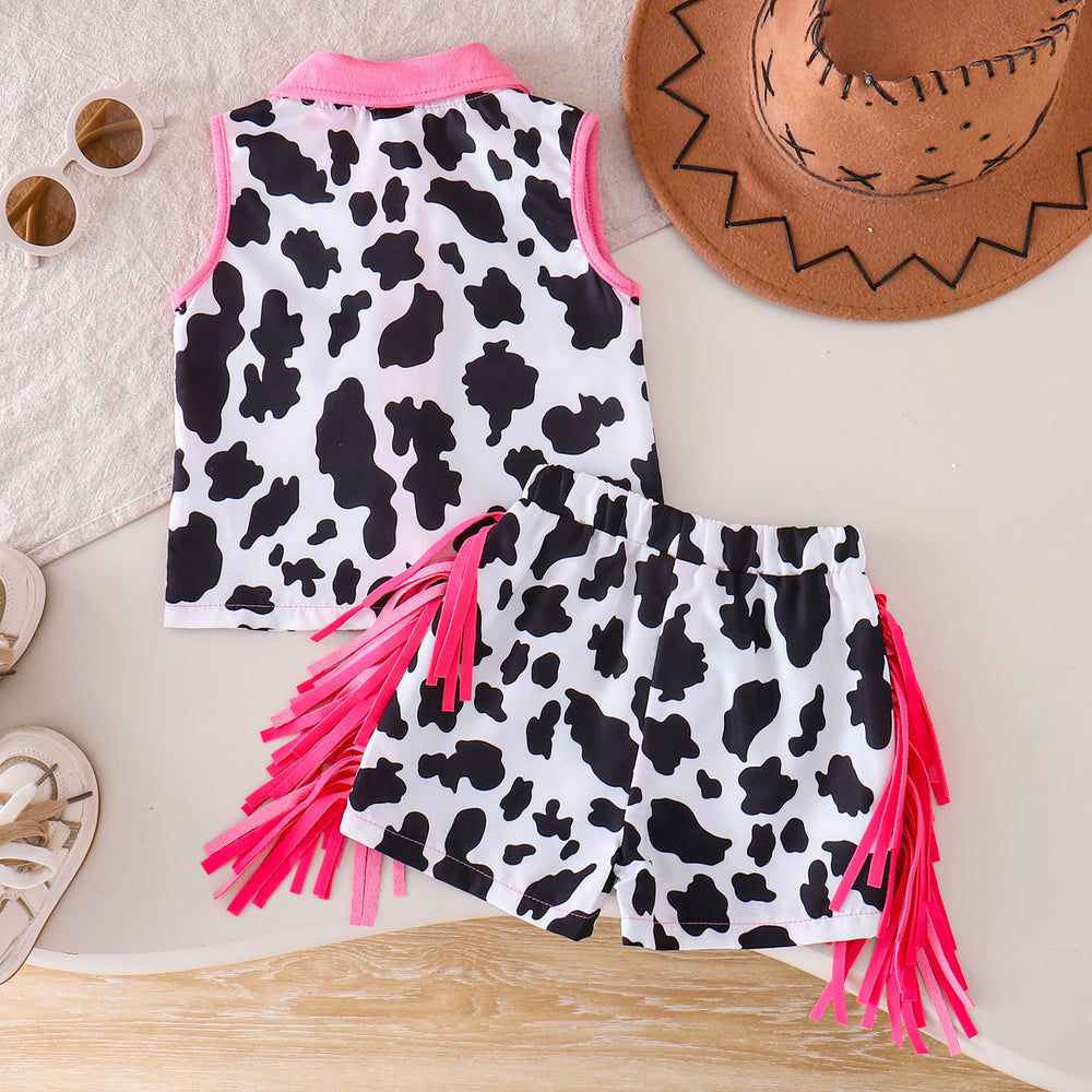 Children's clothing shein cross-border girl suit vest shorts suit two-piece children's clothing