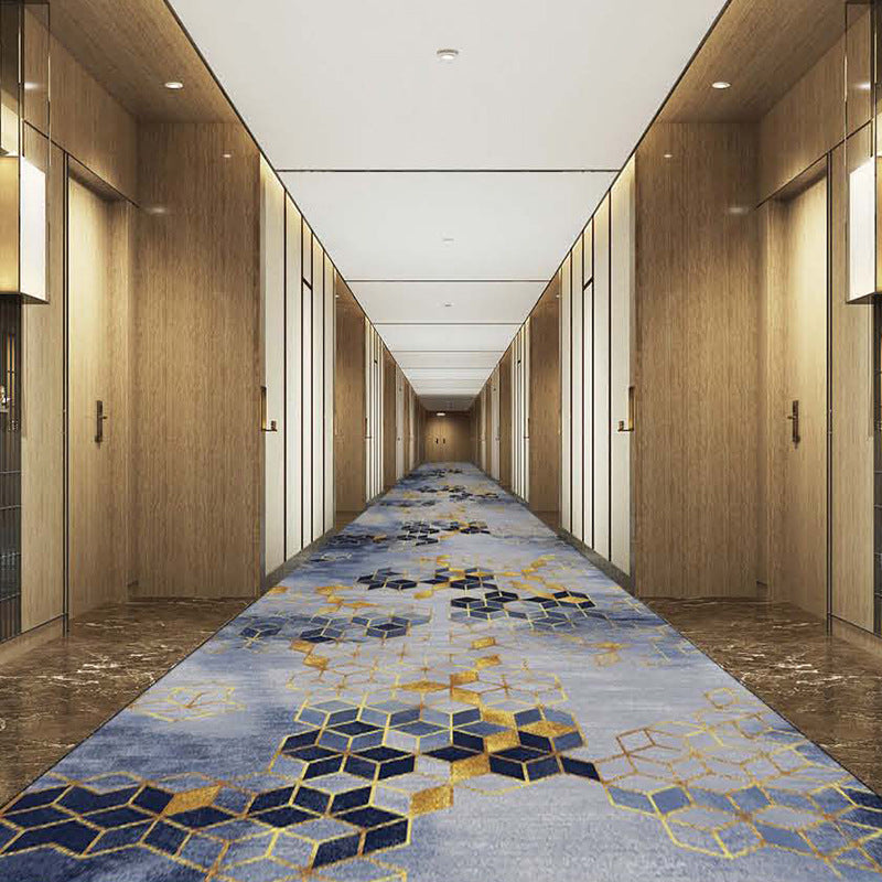 Hotel corridor aisle carpet new chinoiserie nylon printing 800g thickeneded flame retardant b1 pass-through floor stain-resistant aisle carpet