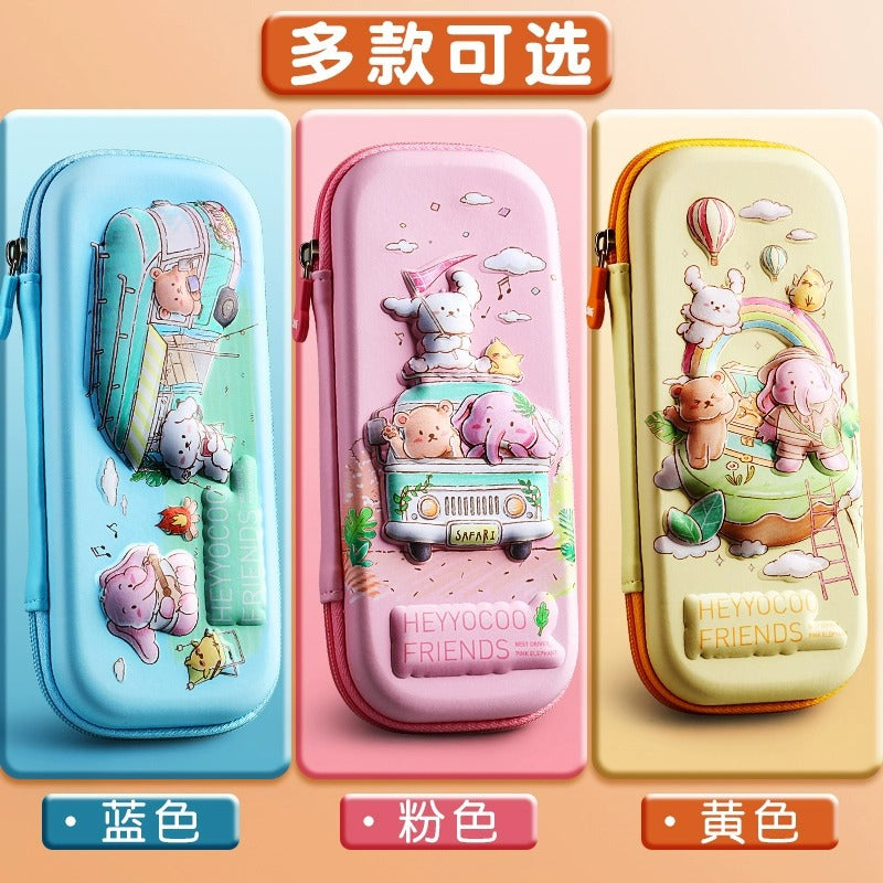 Deli Stationery Children's Student Pencil Bag Stationery Box Student Storage Bag Stationery Bag Large Capacity Cartoon Pencil Case
