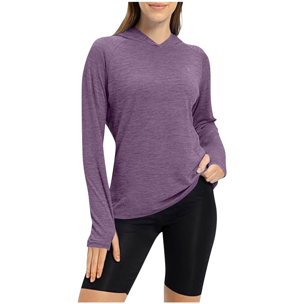 cross-border autumn hooded fitness top - slim fit, fingerless gloves, yoga long sleeve training running sports top for women