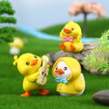 Car ornament little yellow duck resin ornament cartoon cute mini doll diy gardening micro landscape crafts