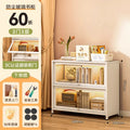 Steel bookcase with glass doors, kids' bookshelf, home living room storage cabinet, dustproof display cabinet, iron art shelf