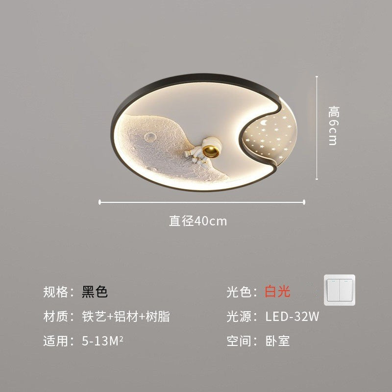 Children's room eye protection full spectrum astronaut ceiling light, boys and girls bedroom room warm lighting LED lamps