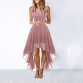 European and american  spring/summer new arrivals:  cross-border e-commerce hollow-out waist chiffon evening dress lace dress