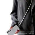 Square crystal backable cross-body mobile phone lanyard classy women's fashion mobile phone cross-body chain anti-lost popular chain