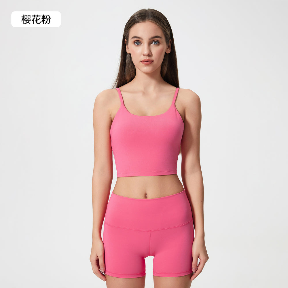 New women's yoga top - sports bra with padded cups, spaghetti straps, and beautiful back design - fitness tank top, yoga vest c5238