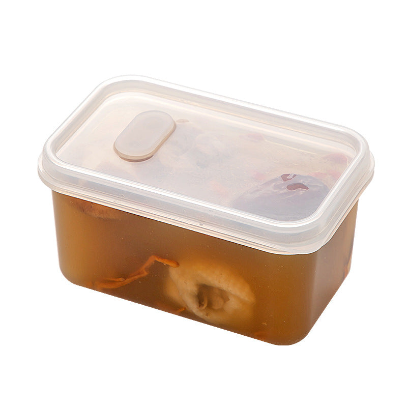 Kitchen refrigerator frozen fresh-keeping box plastic food grade transparent frozen soup packing box with lid sealed food storage box
