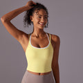 New arrival nude suspender beautiful back sports intimatesfake two-piece all-in-one coaster yoga bra bubble wrap fitness vest women