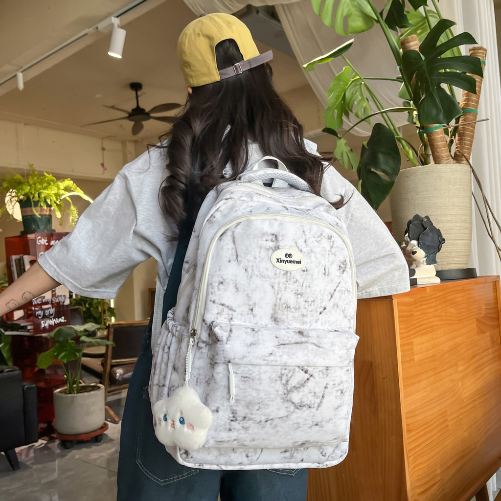 New fashionable and simple tie-dye junior high school high school student schoolbag girls large capacity backpack lightweight versatile travel bag